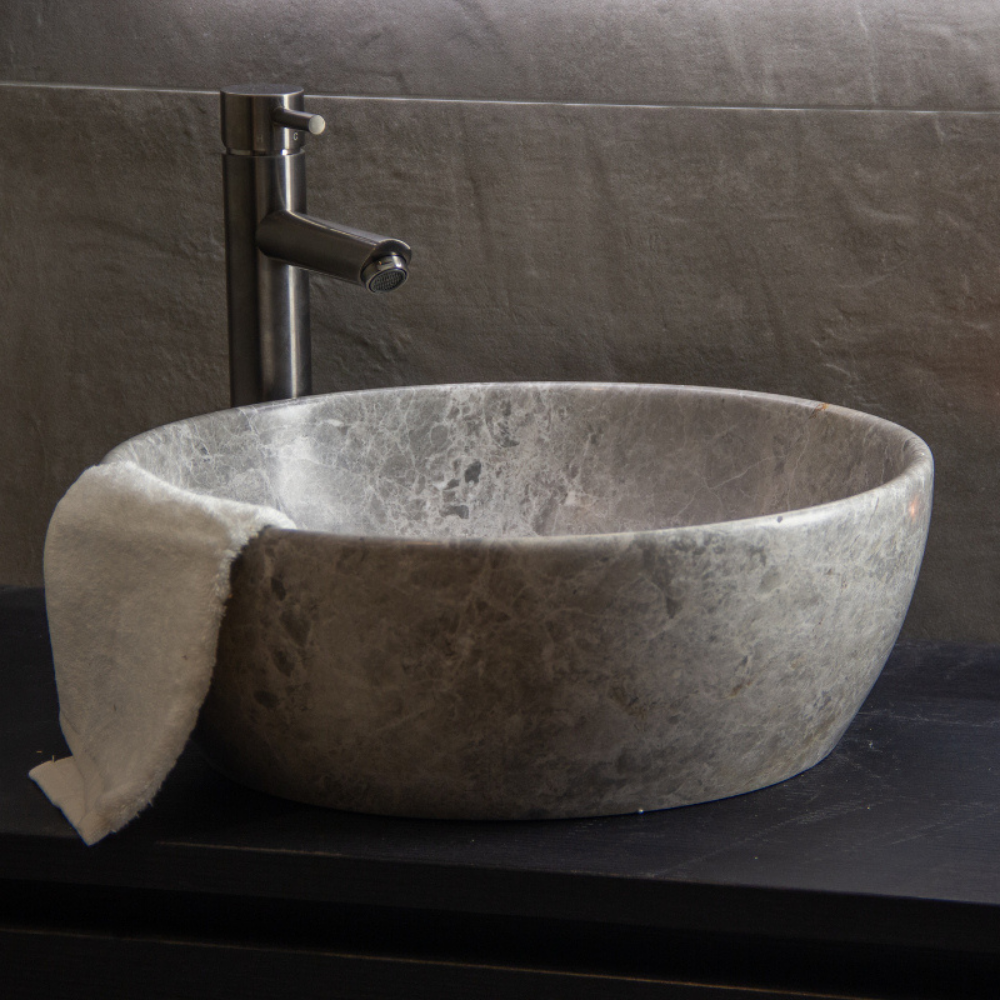 Waskom Marmer Rond Tundra Grey