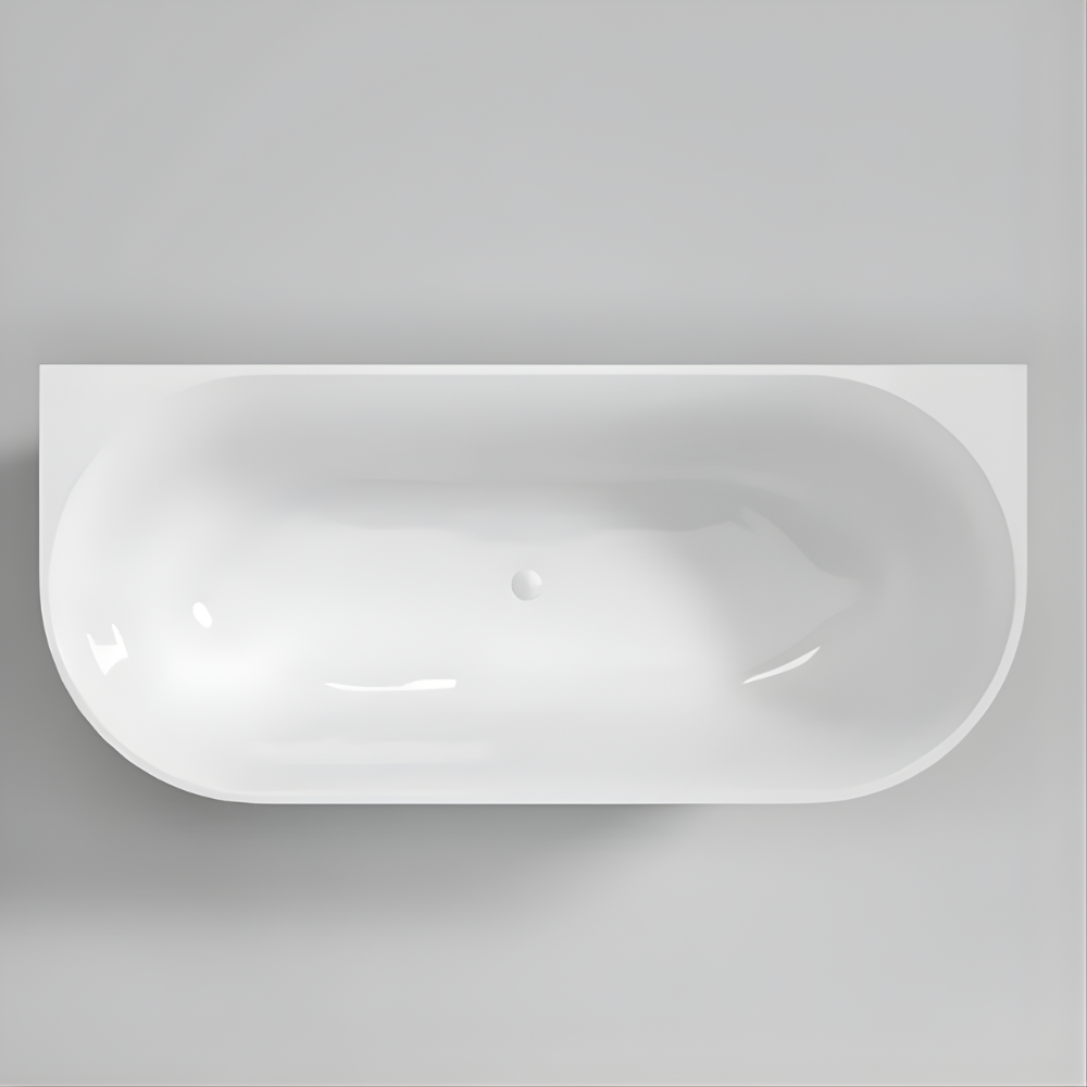 Half vrijstaand bad Moon Wit 180x80x60 cm