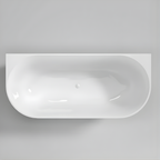 Half vrijstaand bad Moon Zwart / Wit 180x80x60 cm