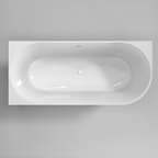 Vrijstaand hoekbad Moon Zwart / Wit Links 180x80x60 cm