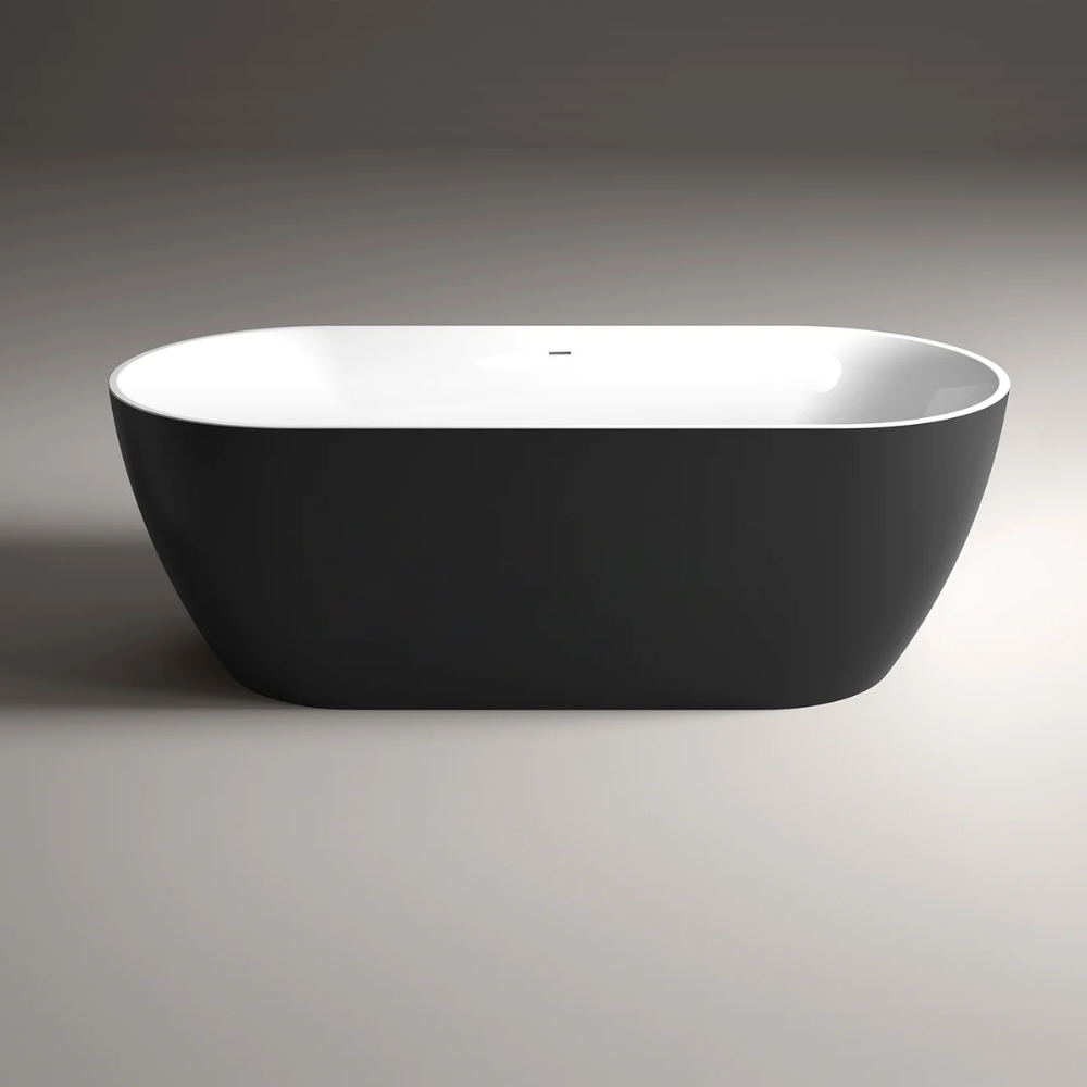 Vrijstaand bad Moon Zwart / Wit 180x80x60 cm