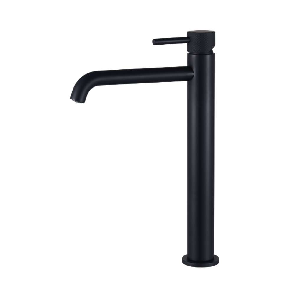 Wastafelmengkraan Slimline hoog met geribbelde knop