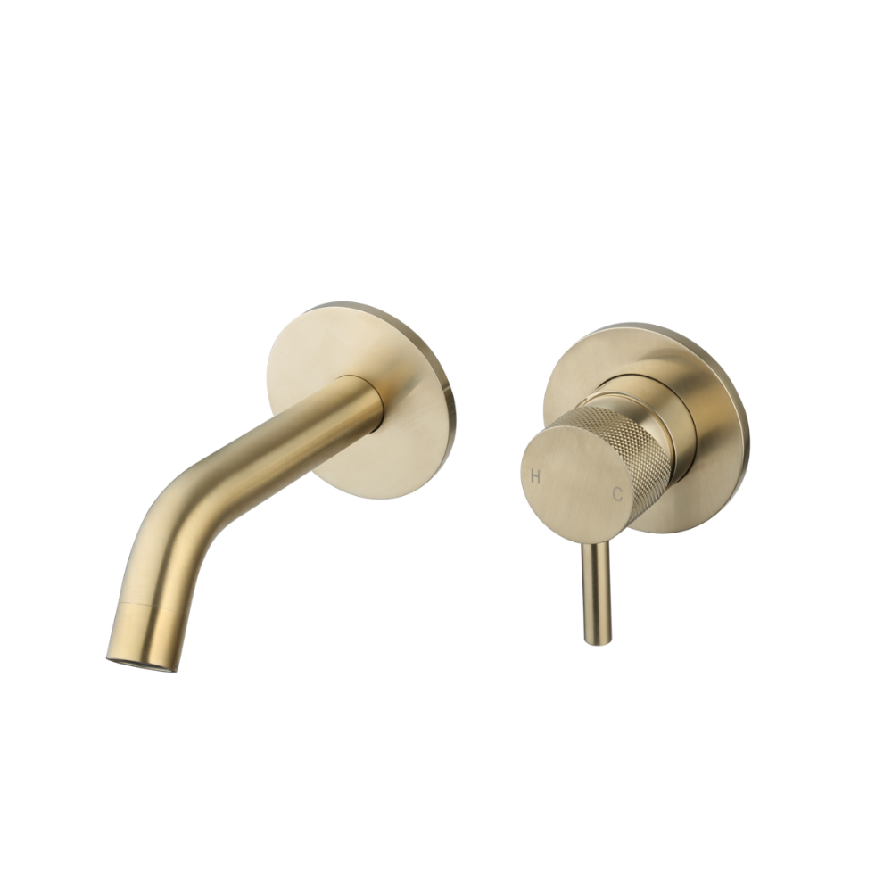 Wastafelmengkraan inbouw met geribbelde knop