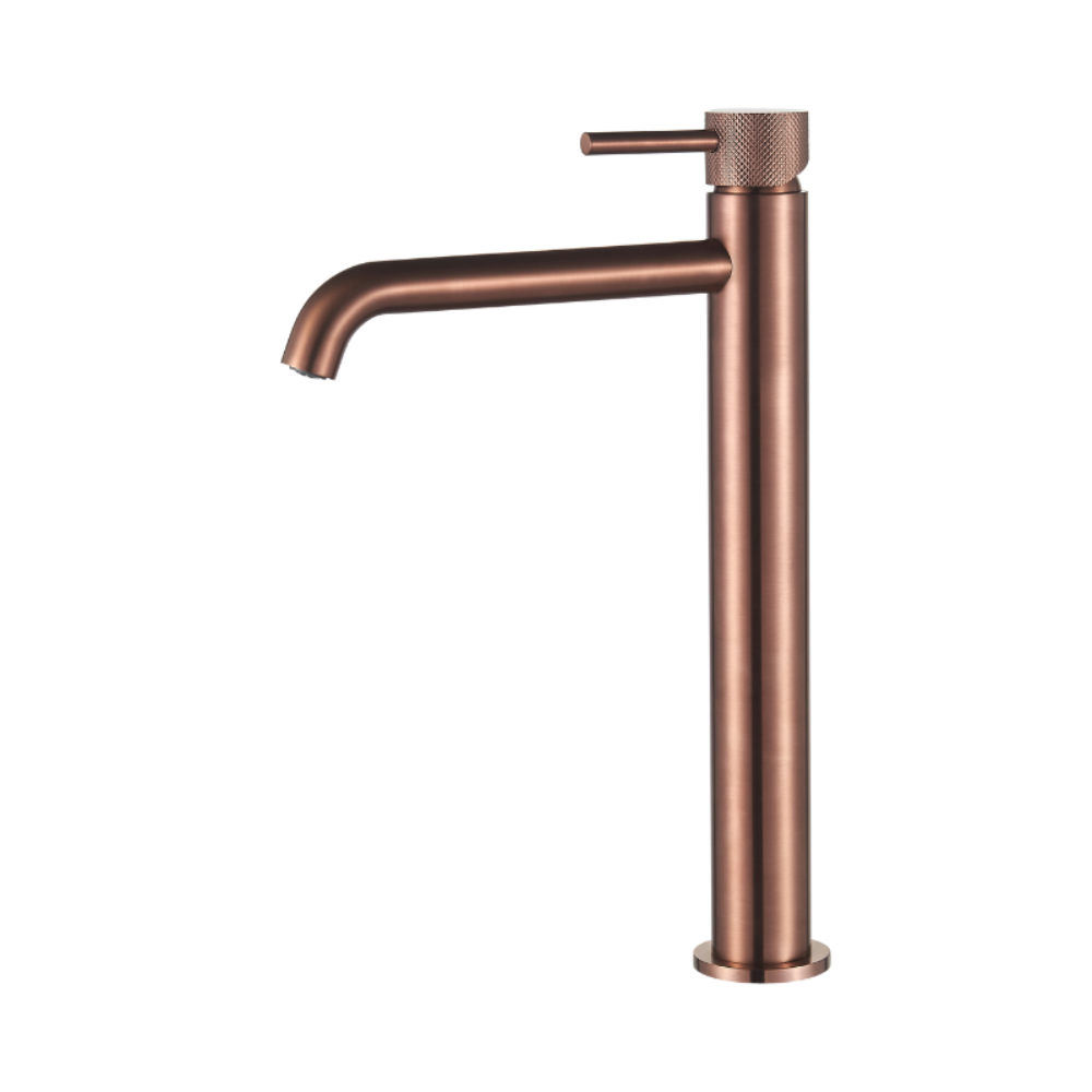 Wastafelmengkraan Slimline hoog met geribbelde knop